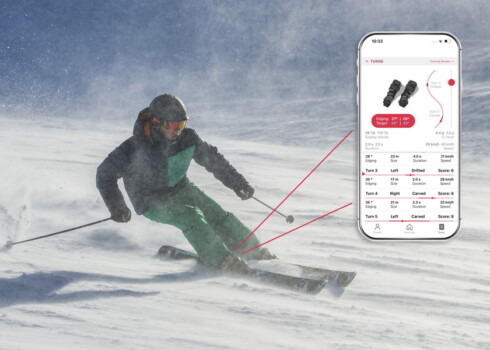 Innovative Technologie hilft Skifahrenden, ihre Skitechnik zu analysieren und dadurch Unfälle und Verletzungen zu vermeiden: Echtzeit-Feedback direkt auf das Smartphone © Salzburg Research/Atomic Austria
